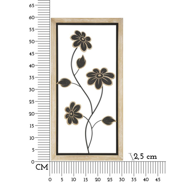 PANNEAU EN FER ET BOIS GIRISH -B- CM 30X2,5X60