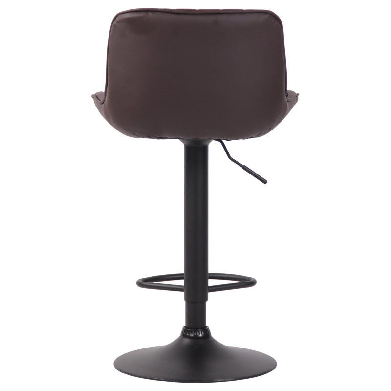 Tabouret de bar Lentini, simili cuir brun