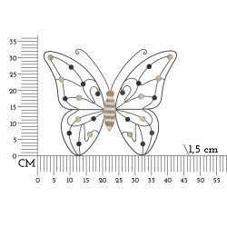 PANNEAU EN FER ET BOIS PAPILLON CM 39,5X1,5X33,5 MIN 2