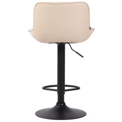 Tabouret de bar Lentini, simili cuir crème