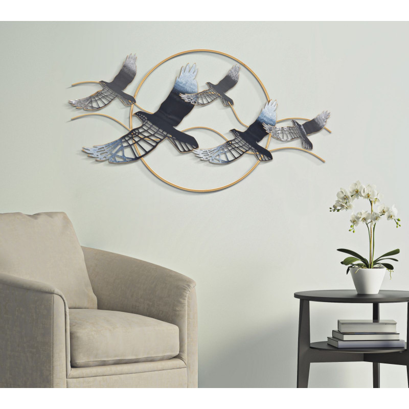 PANNEAU EN FER OISEAU CM 91X7X50