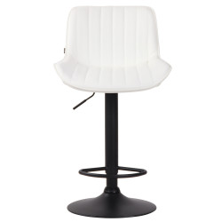 Tabouret de bar Lentini, simili cuir blanc