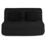 DUNLOPILLO Banquette BZ - Tissu Noir + 2 coussins noir - L 140 x P 99 x H 98 cmALICE