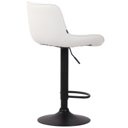 Tabouret de bar Lentini, simili cuir blanc