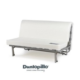 DUNLOPILLO Banquette BZ - Tissu Noir + 2 coussins noir - L 140 x P 99 x H 98 cmALICE