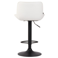 Tabouret de bar Lentini, simili cuir blanc