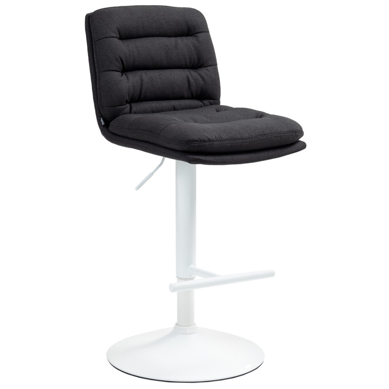 Tabouret de bar Damar tissu blanc noir