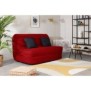 DUNLOPILLO Banquette BZ - Tissu Rouge + 2 coussins noir - L 140 x P 99 x H 98 cm - Made in France - ALICE