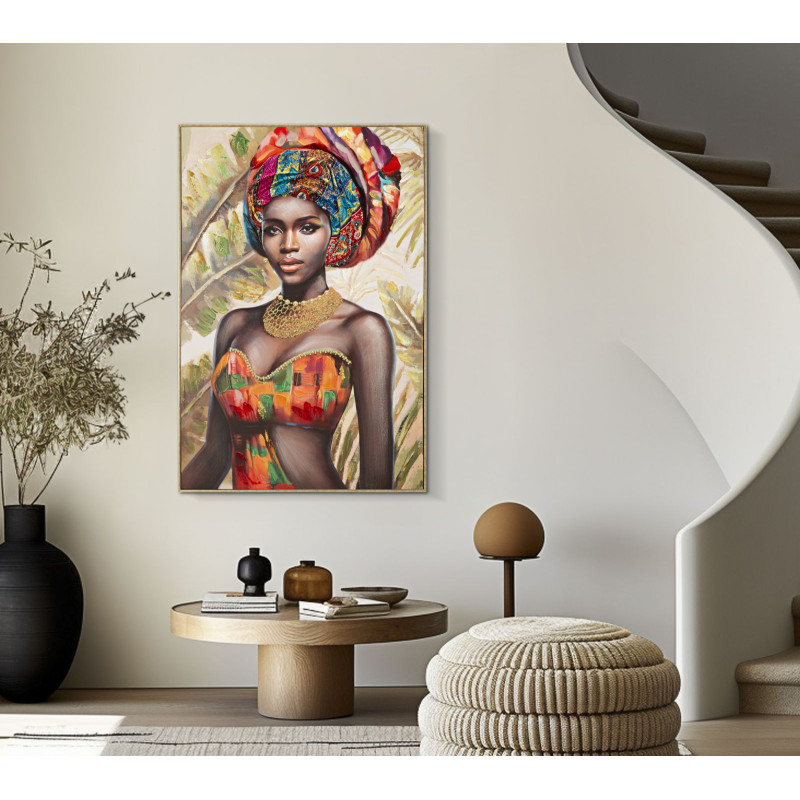 PEINTURE SUR TOILE AVEC CADRE DEVA -B- CM 82X4,5X122