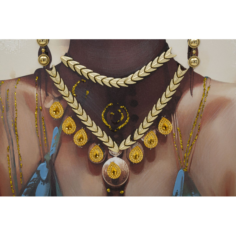 PEINTURE SUR TOILE AVEC CADRE AYDA -B- CM 72X4,5X102