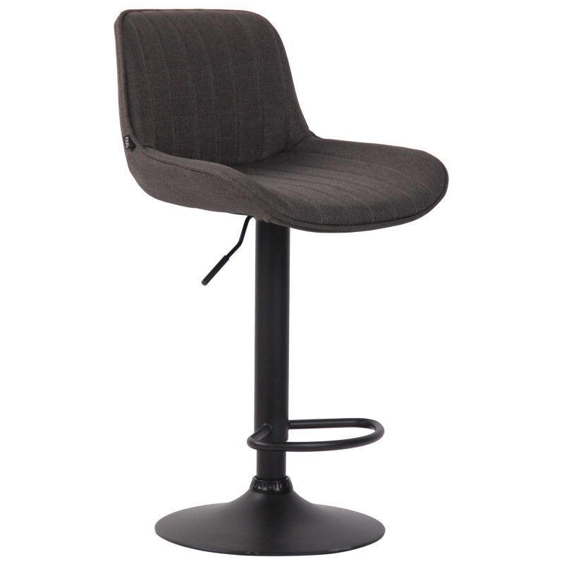 Tabouret de bar Lentini en tissu gris foncé