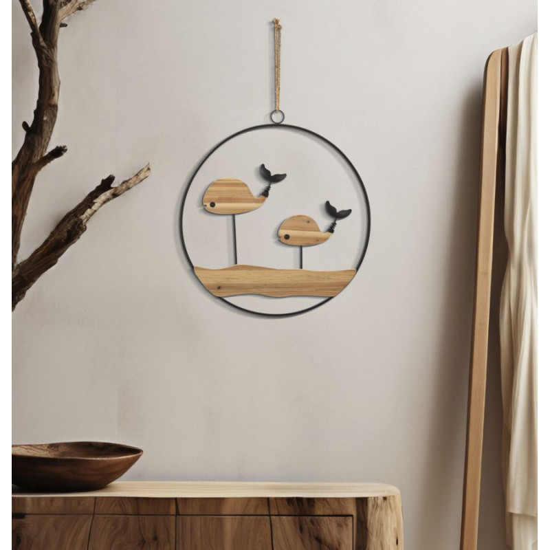 PANNEAU MURAL BALEINES CM 56X2X60