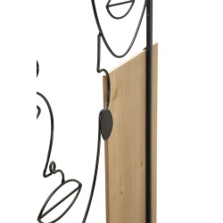 PANNEAU MURAL FACES FER ET BOIS CM 63X2X90