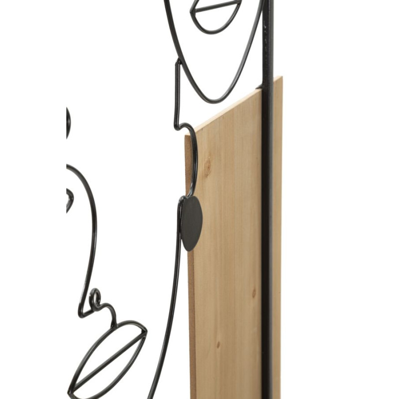PANNEAU MURAL FACES FER ET BOIS CM 63X2X90