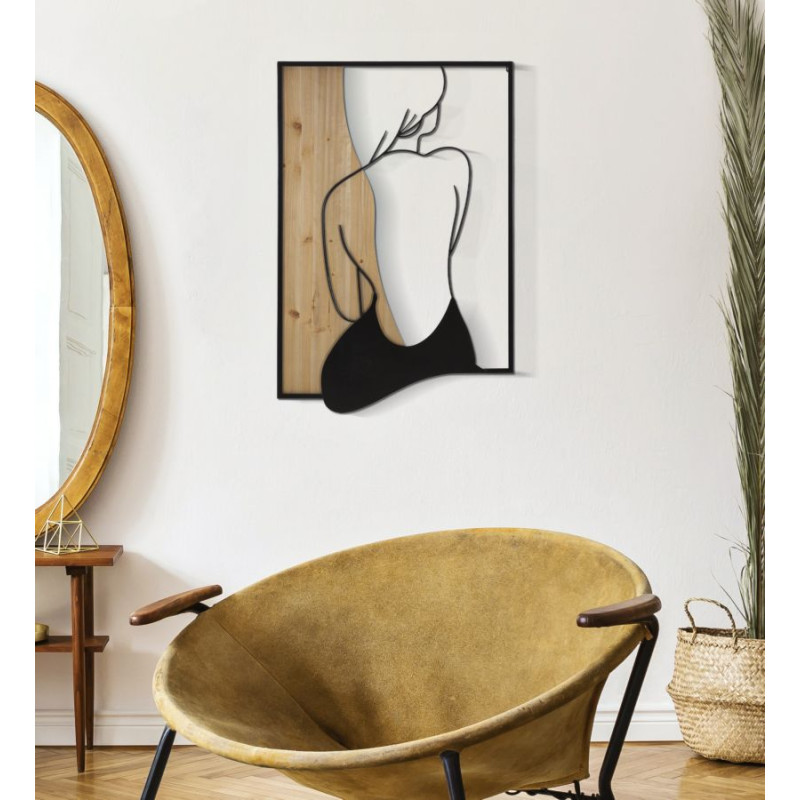 PANNEAU MURAL BEAUTY FER ET BOIS 60X2X90