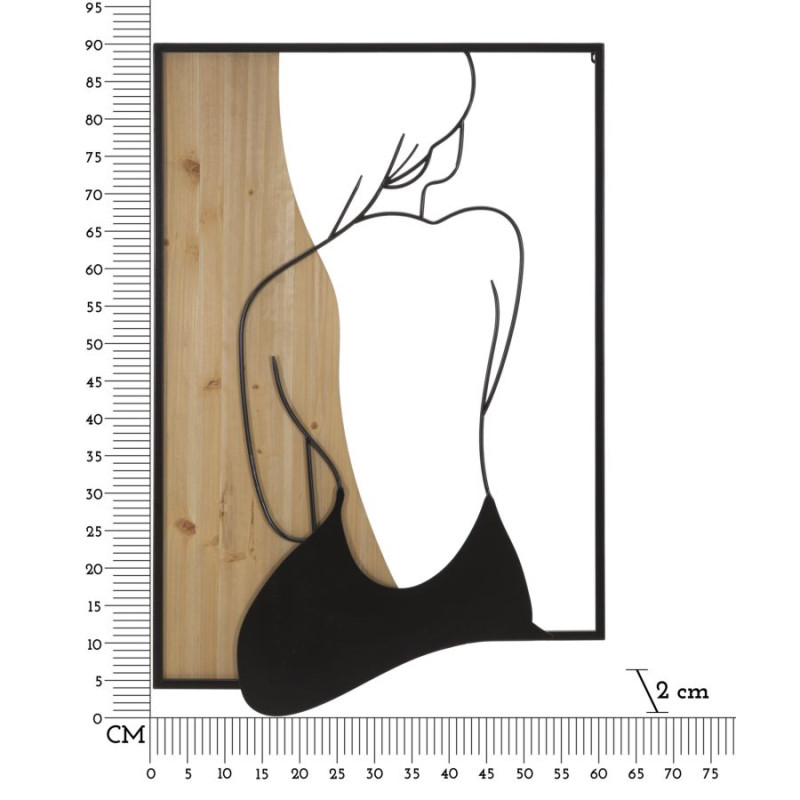 PANNEAU MURAL BEAUTY FER ET BOIS 60X2X90