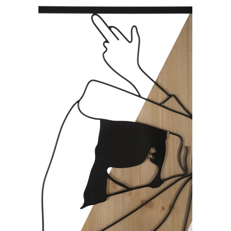 PANNEAU MURAL À BANDES -A- FER ET BOIS CM 50X2X90