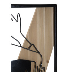 PANNEAU MURAL À BANDES -A- FER ET BOIS CM 50X2X90