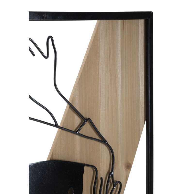 PANNEAU MURAL À BANDES -A- FER ET BOIS CM 50X2X90