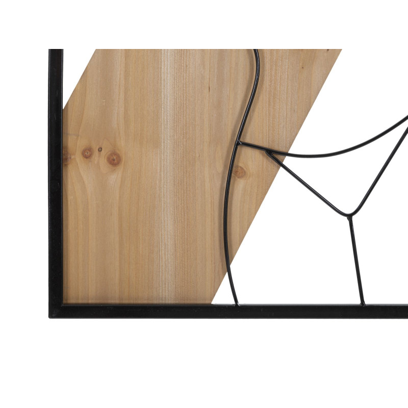 PANNEAU MURAL À BANDES -A- FER ET BOIS CM 50X2X90