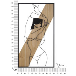 PANNEAU MURAL À BANDES -A- FER ET BOIS CM 50X2X90