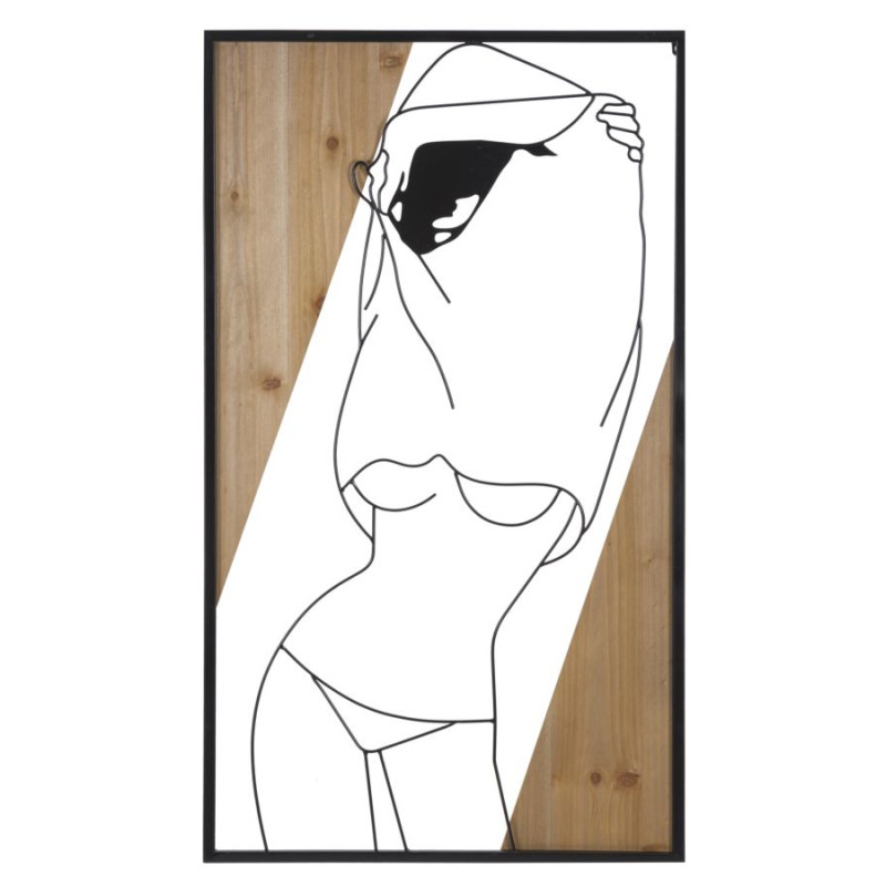PANNEAU MURAL BANDE -B- FER ET BOIS CM 50X2X90