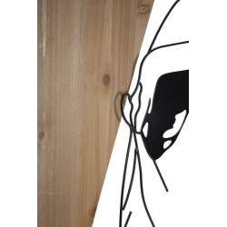PANNEAU MURAL BANDE -B- FER ET BOIS CM 50X2X90
