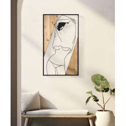PANNEAU MURAL BANDE -B- FER ET BOIS CM 50X2X90