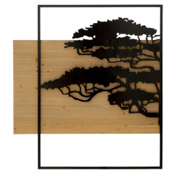 ENSEMBLE DE PANNEAUX MURAUX EN FER ET BOIS LAGOS 3 PIÈCES CM 204X2X80 (72X2X80-60X2X80)