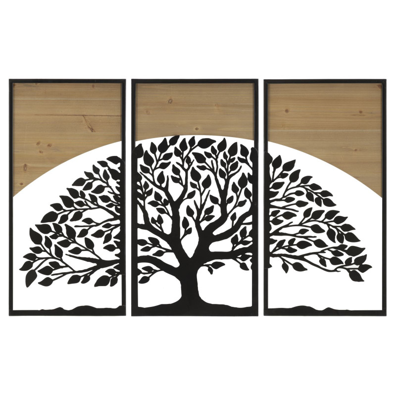 PANNEAU MURAL ARC FER ET BOIS ENSEMBLE 3PCS CM 105X2X70 (35X2X70)