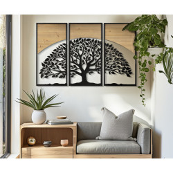 PANNEAU MURAL ARC FER ET BOIS ENSEMBLE 3PCS CM 105X2X70 (35X2X70)