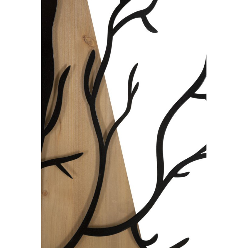 PANNEAU MURAL OISEAU FER ET BOIS ENSEMBLE 4 PIÈCES 50X2X200 (50X2X50)