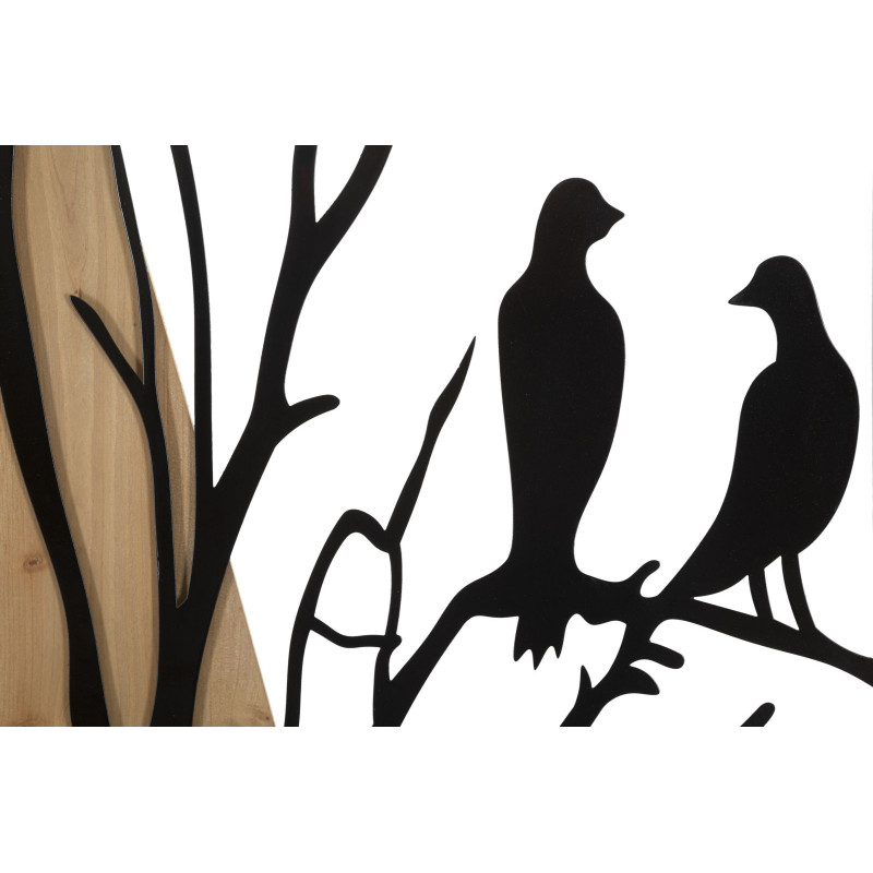 PANNEAU MURAL OISEAU FER ET BOIS ENSEMBLE 4 PIÈCES 50X2X200 (50X2X50)