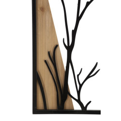 PANNEAU MURAL OISEAU FER ET BOIS ENSEMBLE 4 PIÈCES 50X2X200 (50X2X50)