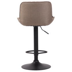 Tabouret de bar Lentini en tissu taupe