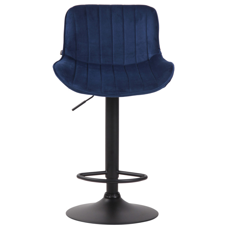 Tabouret de bar Lentini en velours bleu