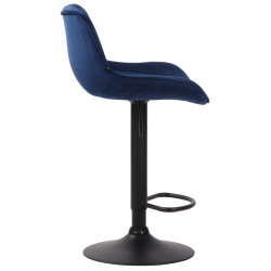 Tabouret de bar Lentini en velours bleu