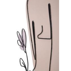 PANNEAU MURAL DAME AVEC FLEUR CM 80X1,3X90
