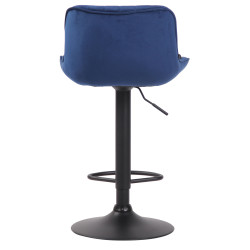 Tabouret de bar Lentini en velours bleu