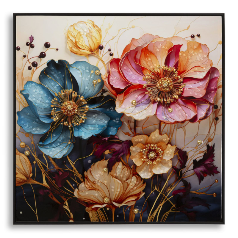PEINTURE SUR TOILE LAQUÉE NARCY -A- AVEC CADRE CM 82X4X82