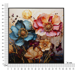 PEINTURE SUR TOILE LAQUÉE NARCY -A- AVEC CADRE CM 82X4X82