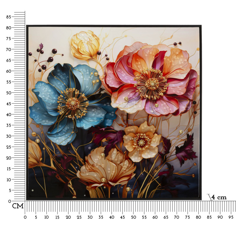 PEINTURE SUR TOILE LAQUÉE NARCY -A- AVEC CADRE CM 82X4X82