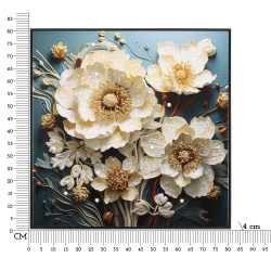 PEINTURE SUR TOILE LAQUÉE NARCY -N- AVEC CADRE CM 82X4X82