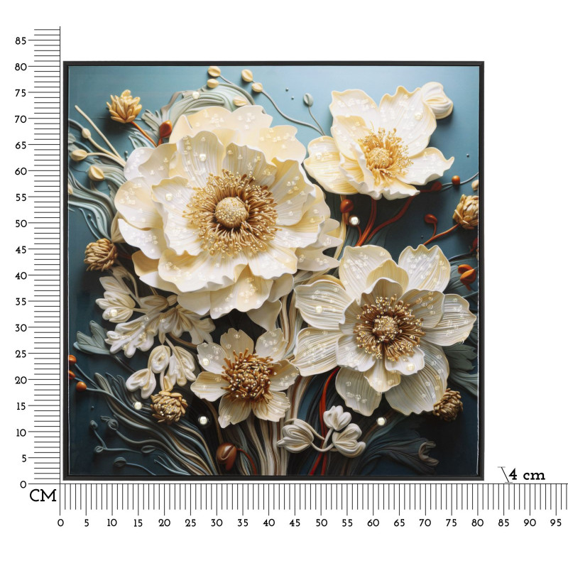 PEINTURE SUR TOILE LAQUÉE NARCY -N- AVEC CADRE CM 82X4X82