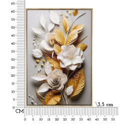 PEINTURE SUR TOILE LAQUÉE FLORA AVEC CADRE CM 42X3,5X62
