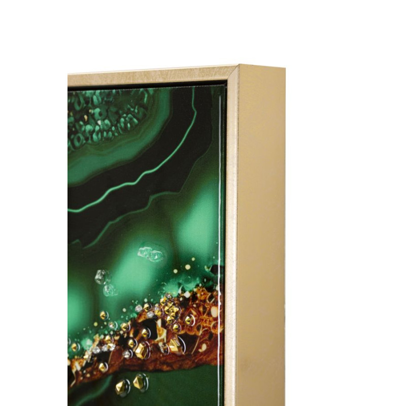 PEINTURE SUR TOILE LAQUÉE ÉMERAUDE -A- AVEC CADRE CM 82X4X62