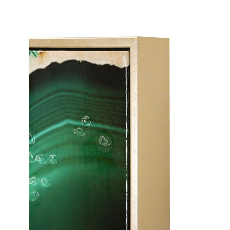 PEINTURE SUR TOILE LAQUÉE ÉMERAUDE -N- AVEC CADRE CM 82X4X62