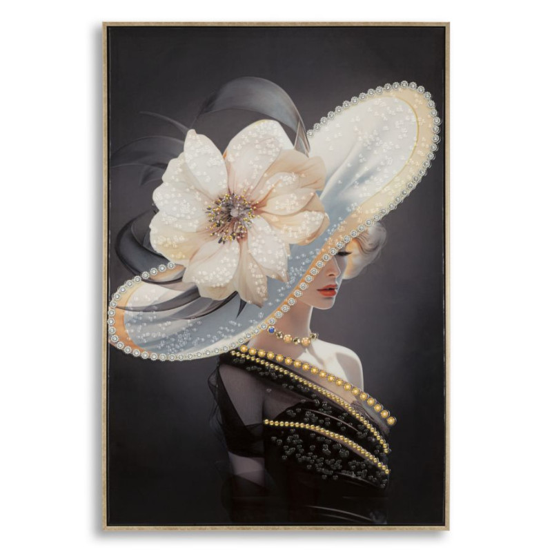 PEINTURE SUR TOILE LAQUÉE WIEN HAT -A- AVEC CADRE CM 62X4X92