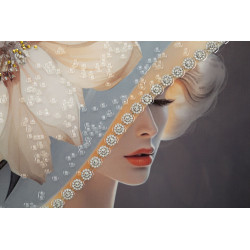 PEINTURE SUR TOILE LAQUÉE WIEN HAT -A- AVEC CADRE CM 62X4X92