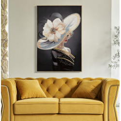 PEINTURE SUR TOILE LAQUÉE WIEN HAT -A- AVEC CADRE CM 62X4X92